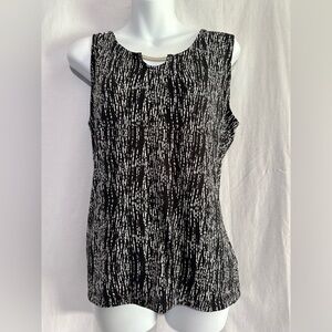 Tahari Large Sleeveless Top with Silver Bar Accent